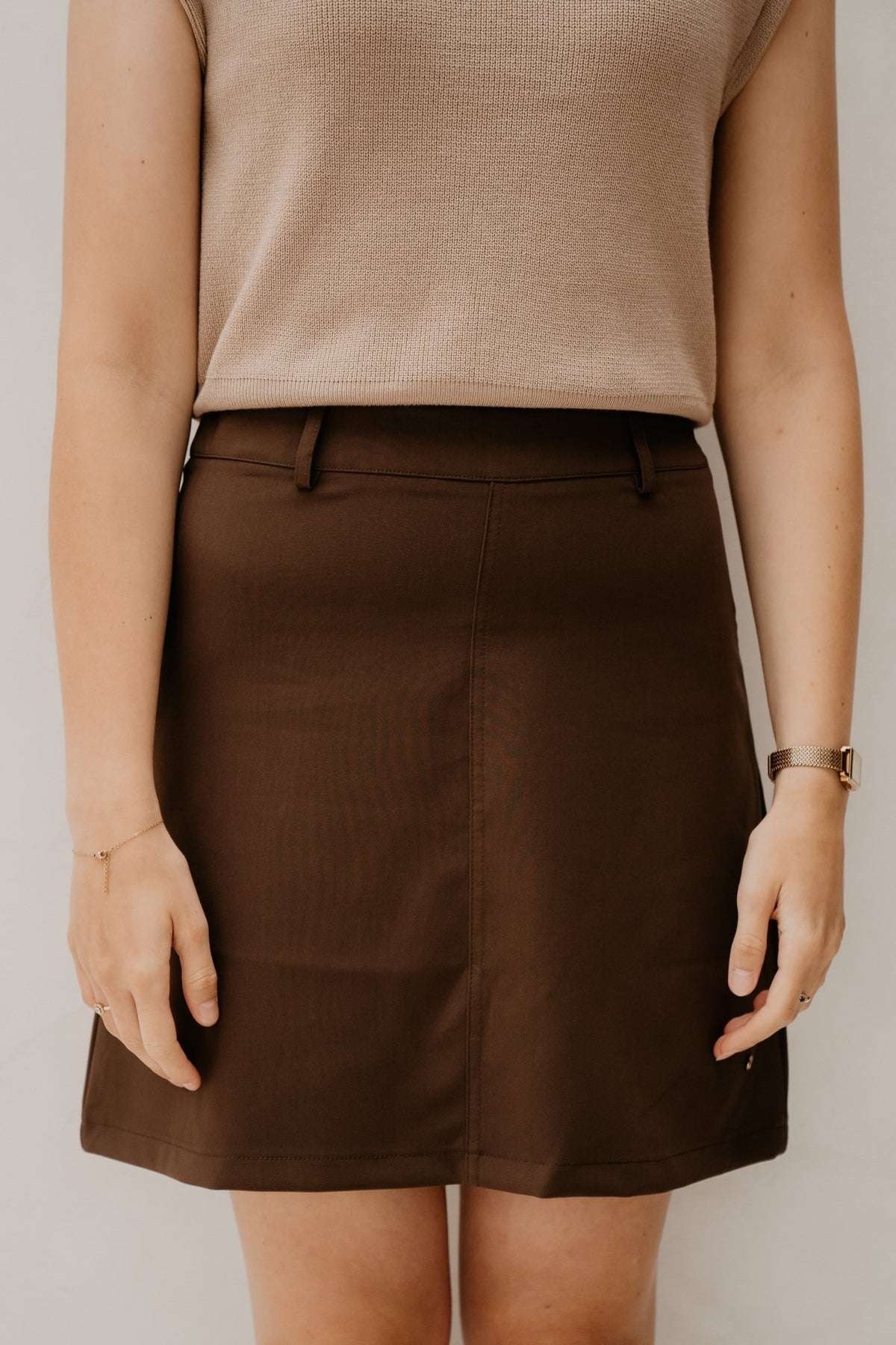 Vaya short skirt darkbrown - Bij Keesje - Bij Keesje - Rok