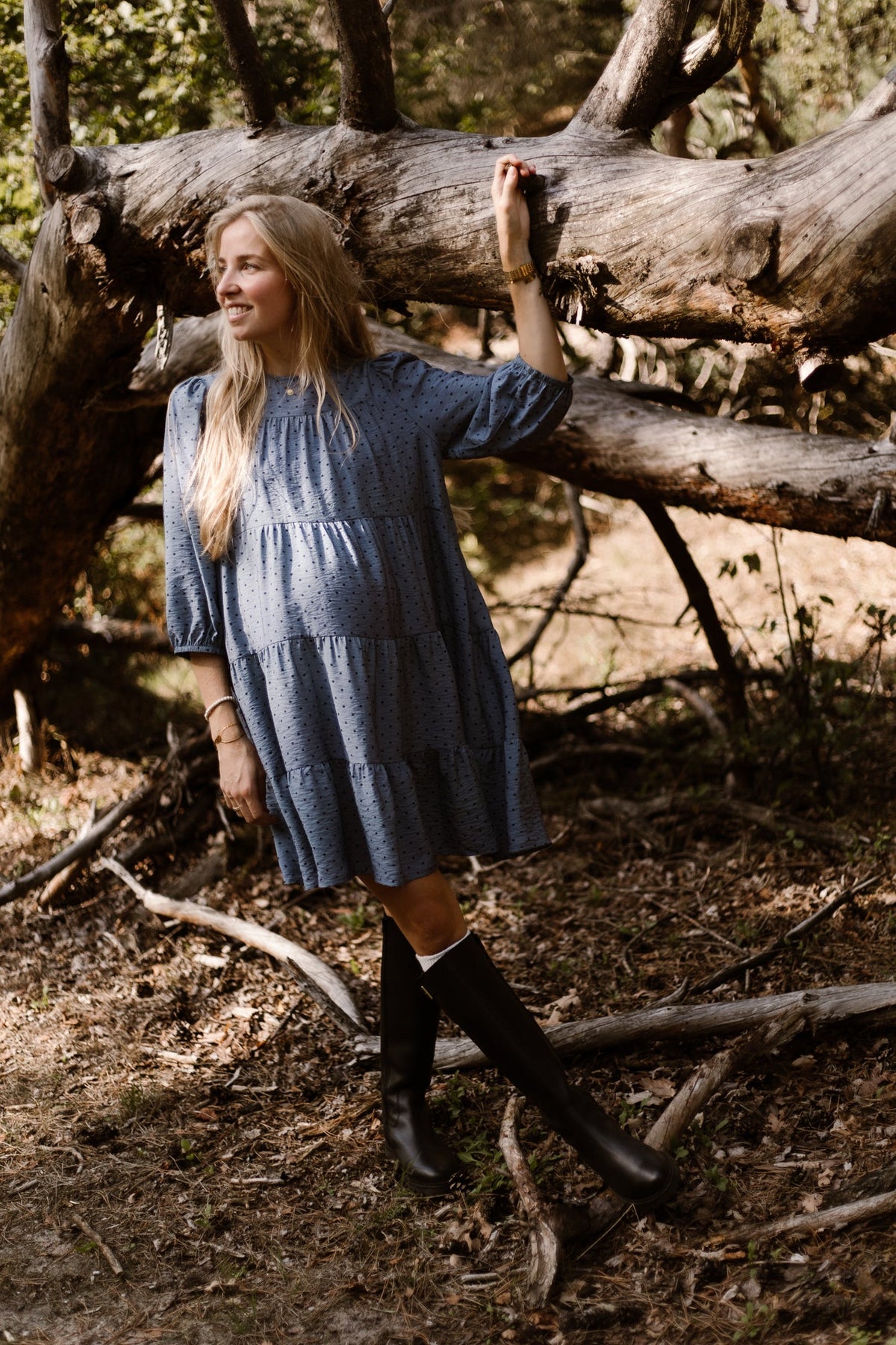 Veerle Dots Dress Blue - Bij Keesje - Bij Keesje The Label - Jurk