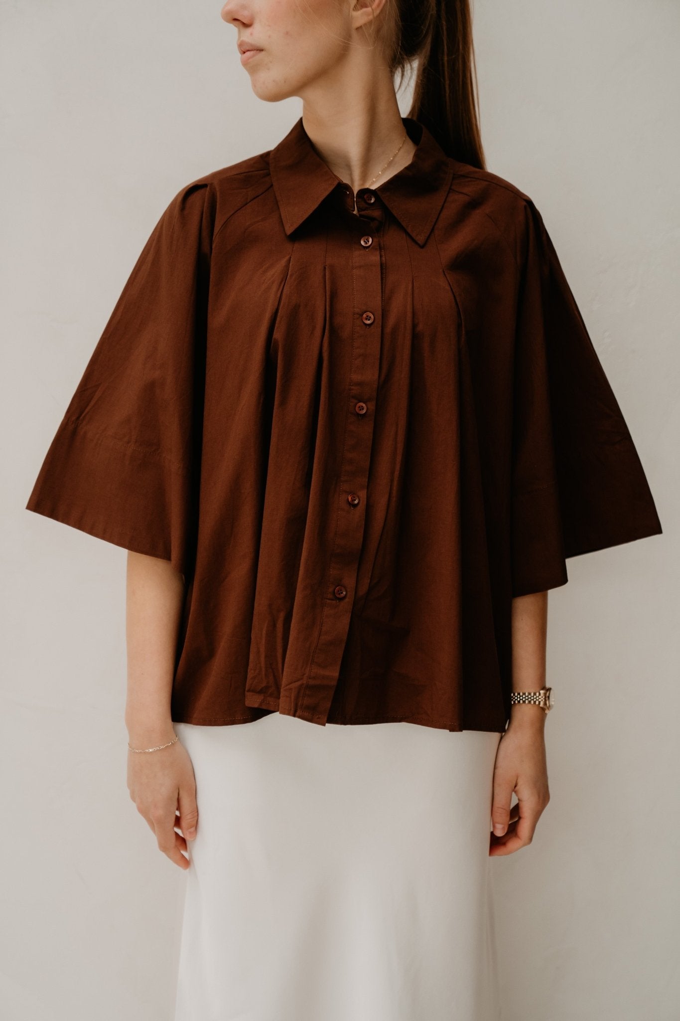 Velien blouse darkbrown - Bij Keesje - Bij Keesje - Blouse
