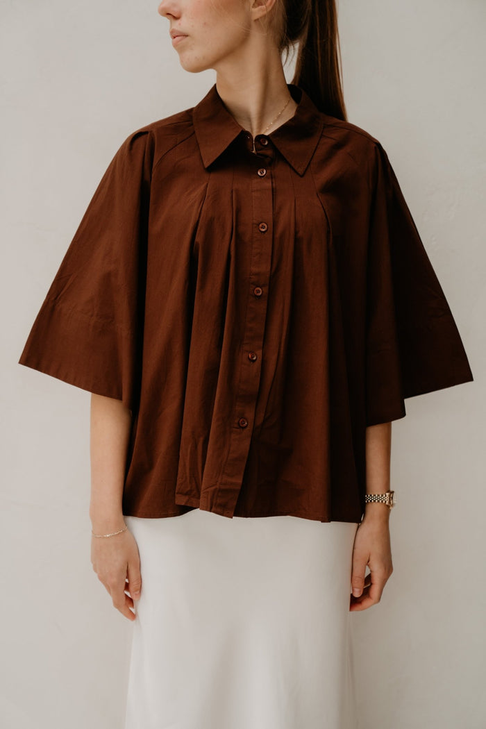 Velien blouse darkbrown - Bij Keesje - Bij Keesje - Blouse