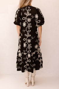 Veronica Dori Emb Dress Black - Bij Keesje - Neo Noir - Jurk