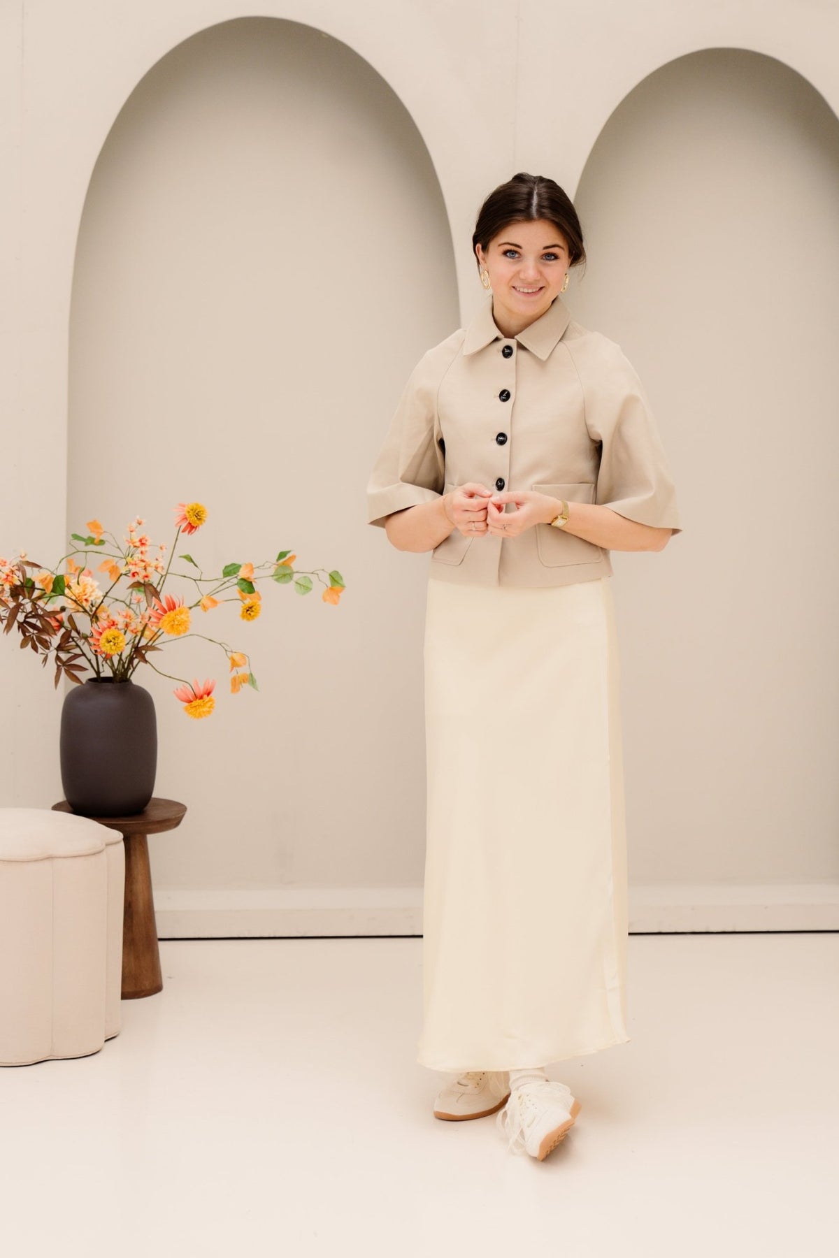 Vicky heavy sateen light yellow - Bij Keesje - Neo Noir - rok