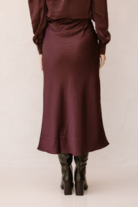 Vicky heavy sateen skirt burgundy - Bij Keesje - Neo Noir