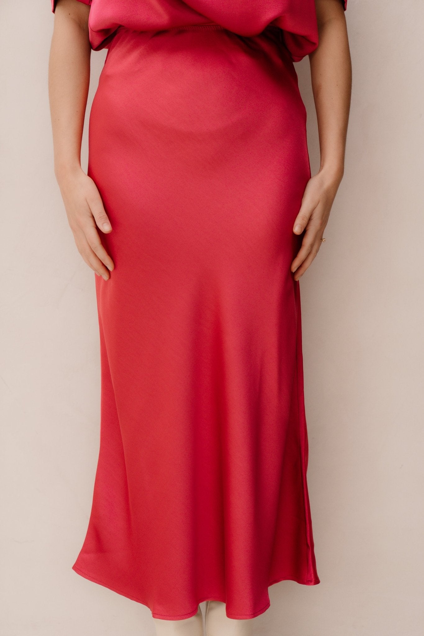Vicky heavy sateen skirt cherry pink - Bij Keesje - Neo Noir - rok