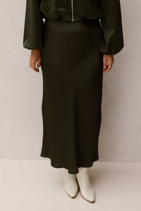 Vicky heavy sateen skirt deep green - Bij Keesje - Neo Noir - Rokken