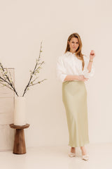 Vicky Heavy Sateen Skirt Mint Green