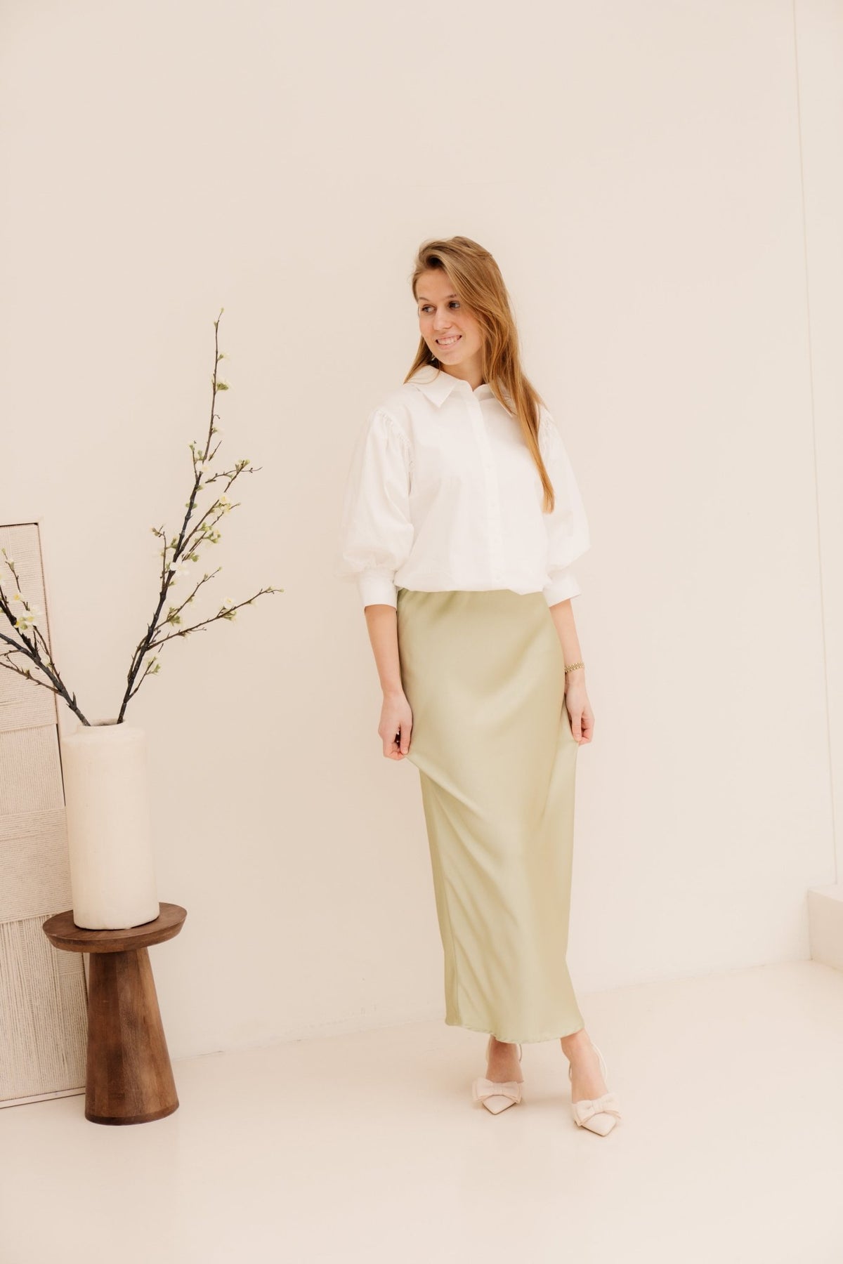 Vicky Heavy Sateen Skirt Mint Green - Bij Keesje - Neo Noir - Rokken