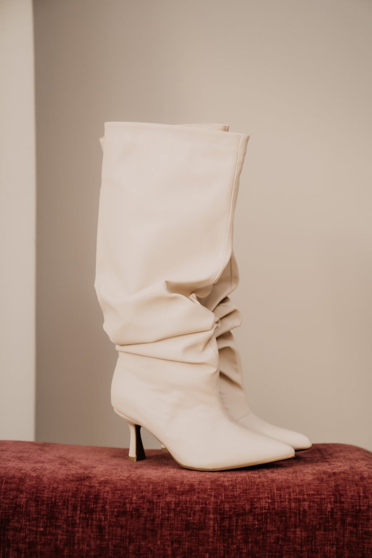 Vietnam Heelboot leather beige - Bij Keesje - Bij Keesje - Schoenen