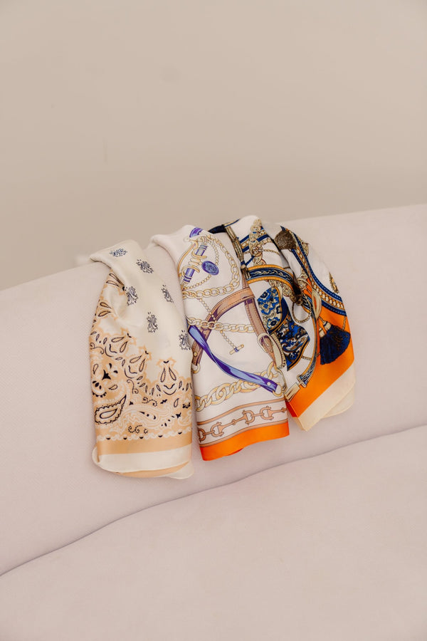 Vink sjaal print oranje/white - Bij Keesje - Bij Keesje - Sjaal