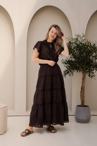 Vinsa S Voile Top Dark Brown - Bij Keesje - Neo Noir - Top