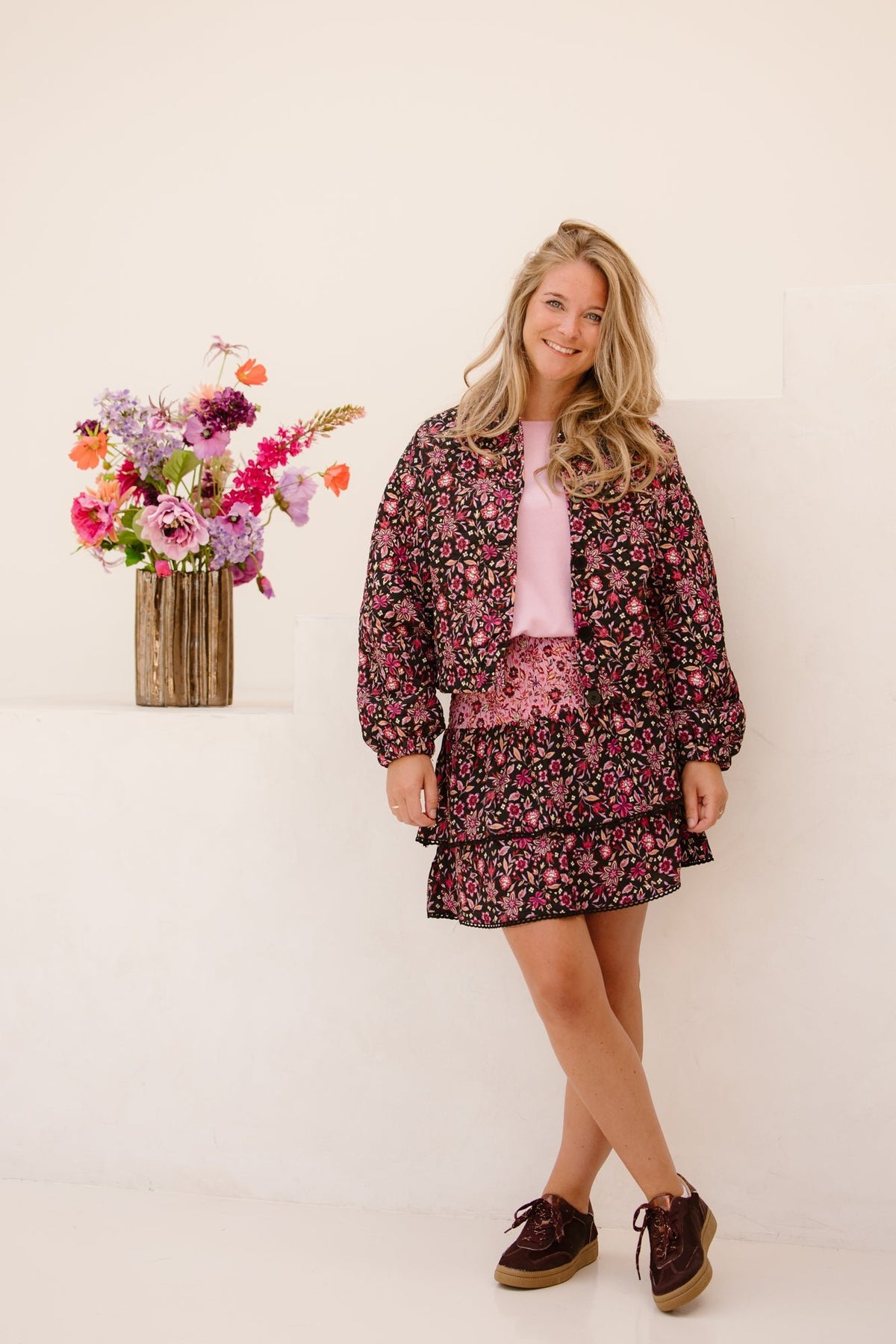 Viora skirt flower print - Bij Keesje - FLURESK