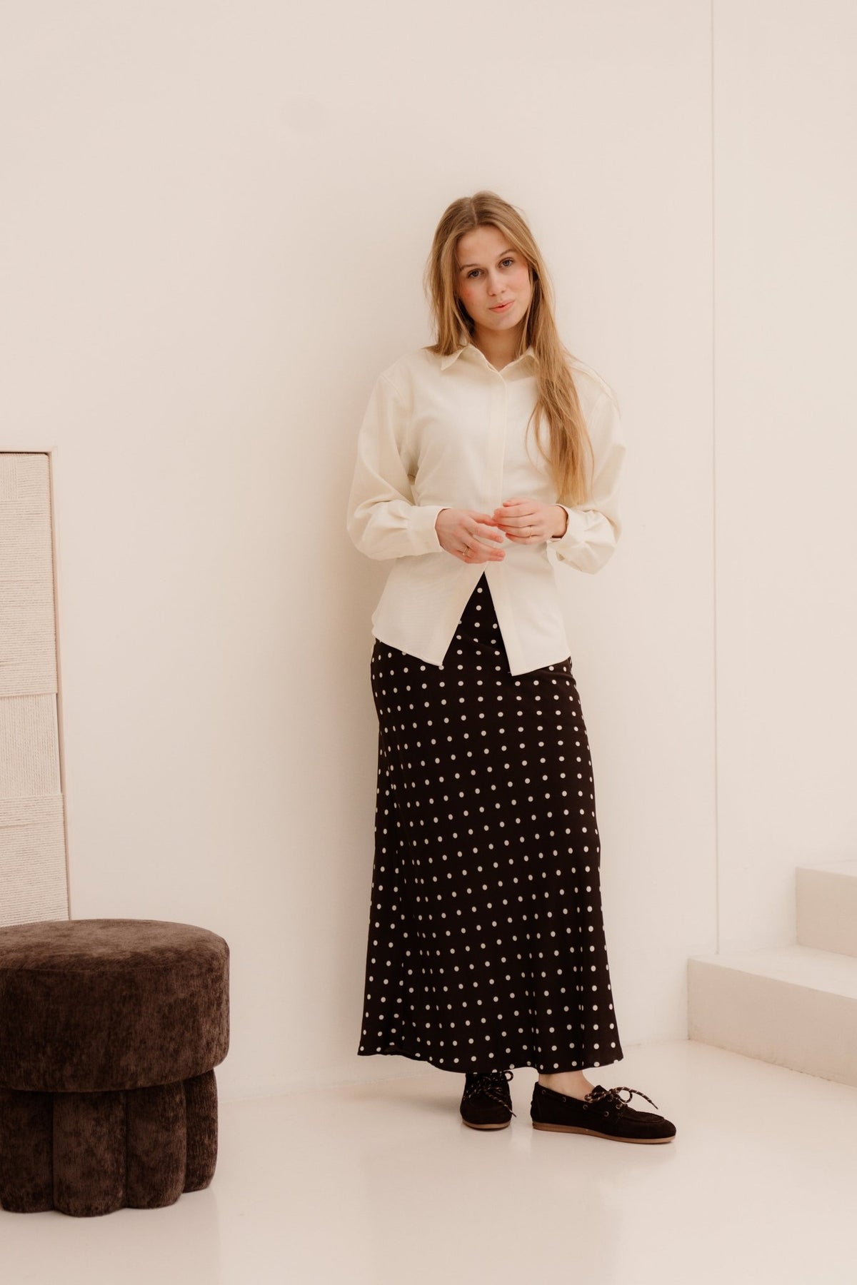 Viso Dot Skirt Dark Brown - Bij Keesje - Neo Noir - Rokken