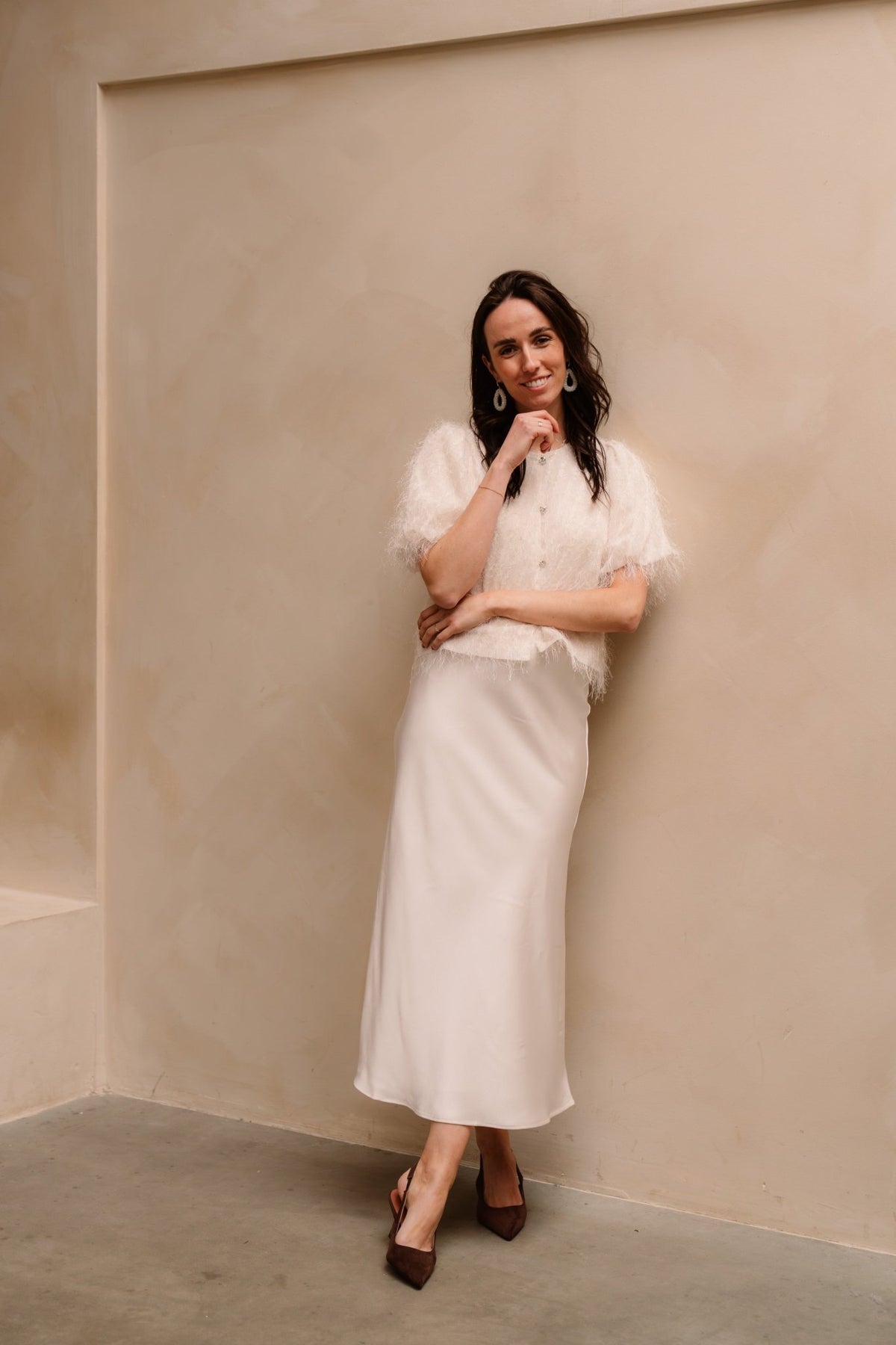 Viso heavy sateen skirt pearl - Bij Keesje - Neo Noir - rok