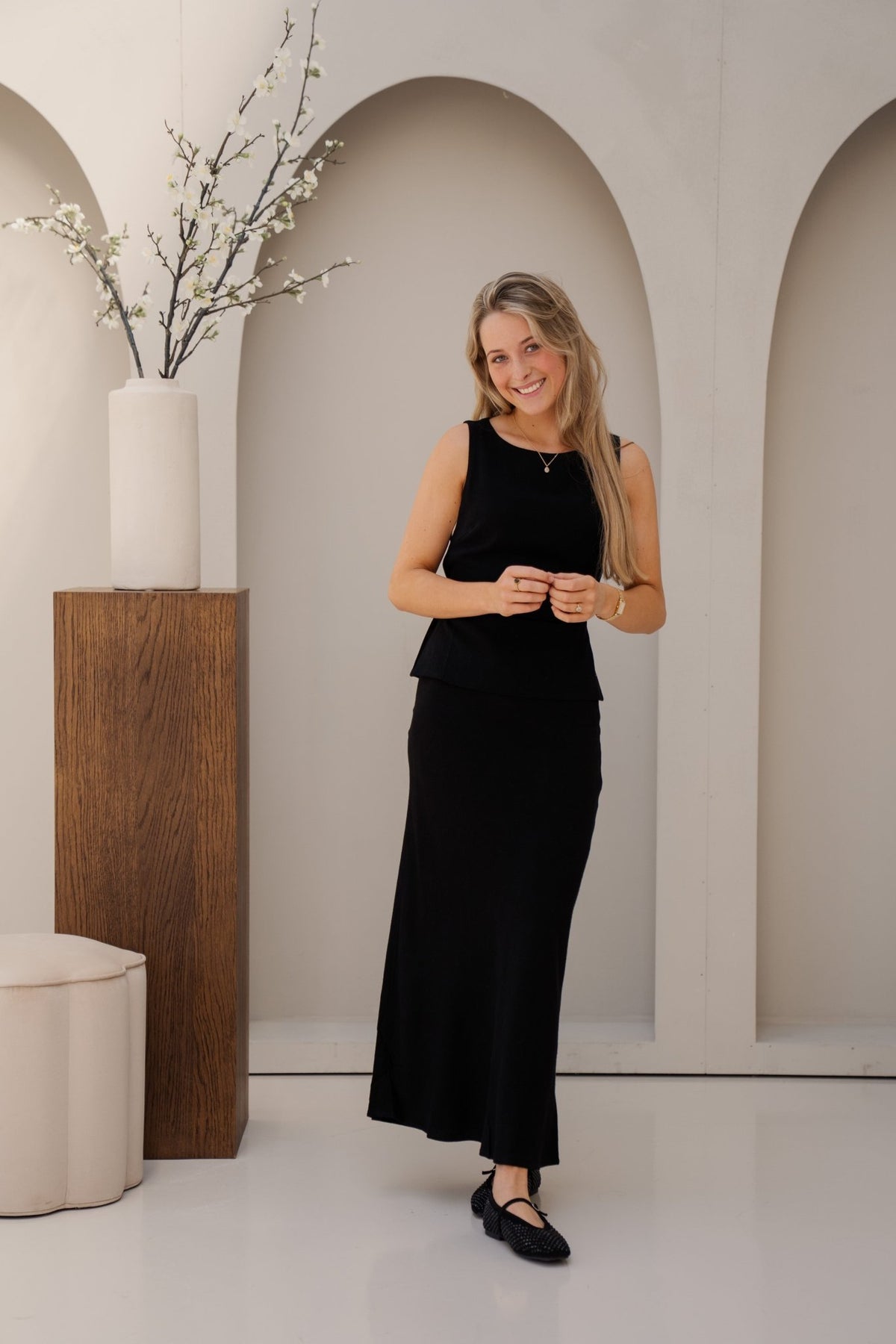 Viso linen skirt Black - Bij Keesje - Neo Noir - rok