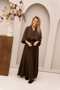 Vivette Woven Blouse Dark Brown - Bij Keesje - Neo Noir - Blouse