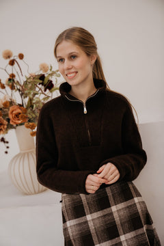 Voxana sweater Moka - Bij Keesje - Ange - Trui