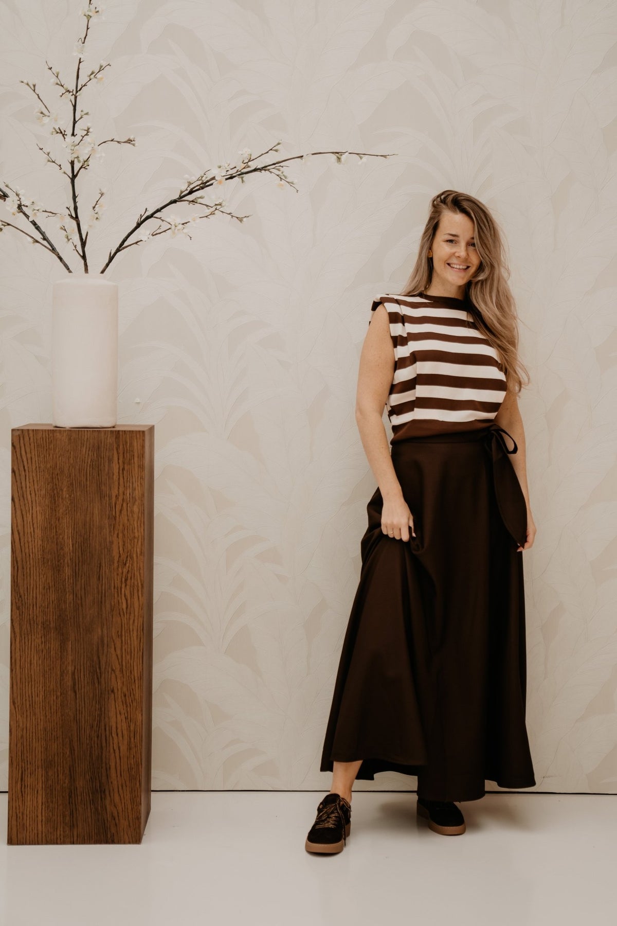 Wanda Top Stripe Brown-Beige - Bij Keesje - Bij Keesje - Top