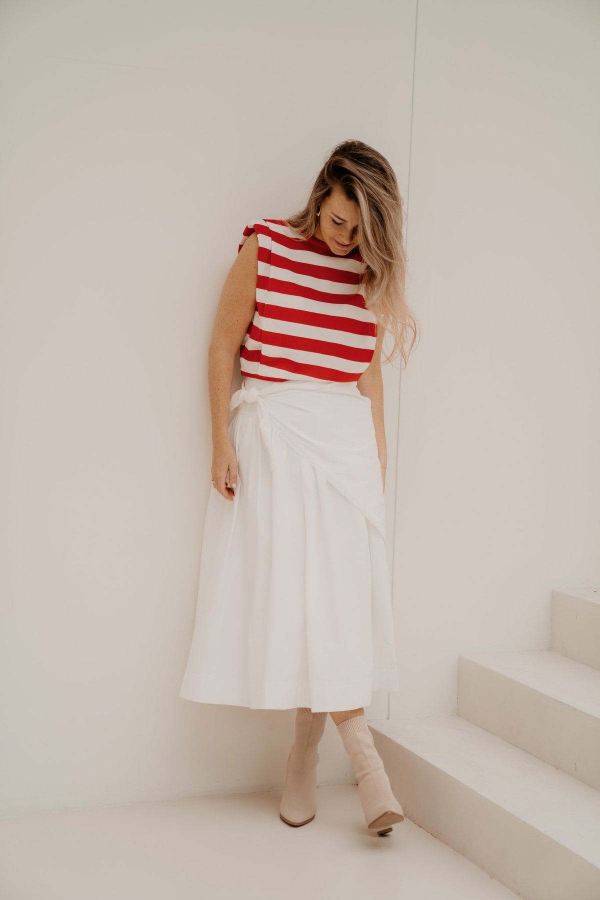 Wanda Top Stripe Red-White - Bij Keesje - Bij Keesje - Top