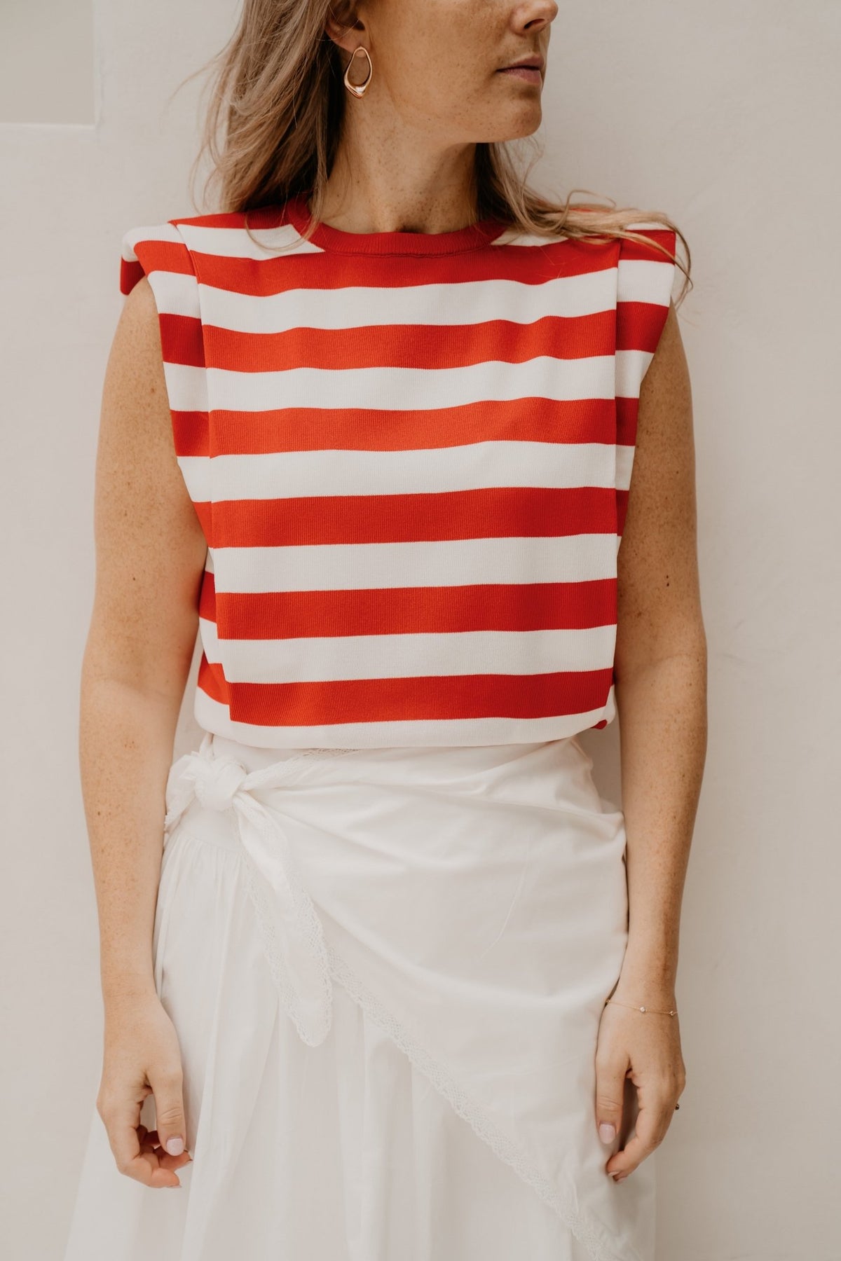 Wanda Top Stripe Red-White - Bij Keesje - Bij Keesje - Top