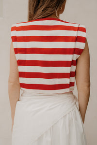 Wanda Top Stripe Red-White - Bij Keesje - Bij Keesje - Top