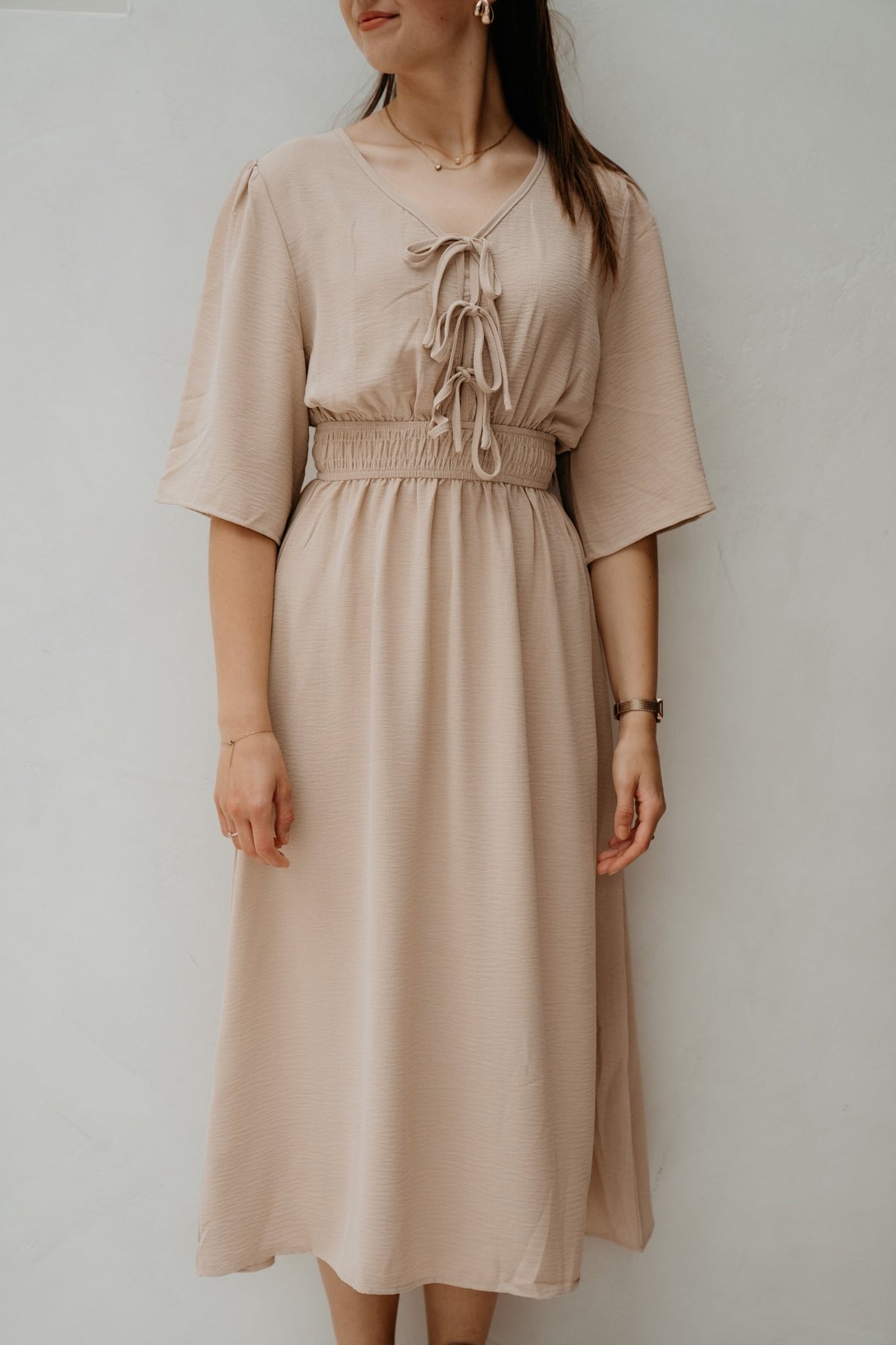 Warja Dress Beige - Bij Keesje - Bij Keesje - Jurk