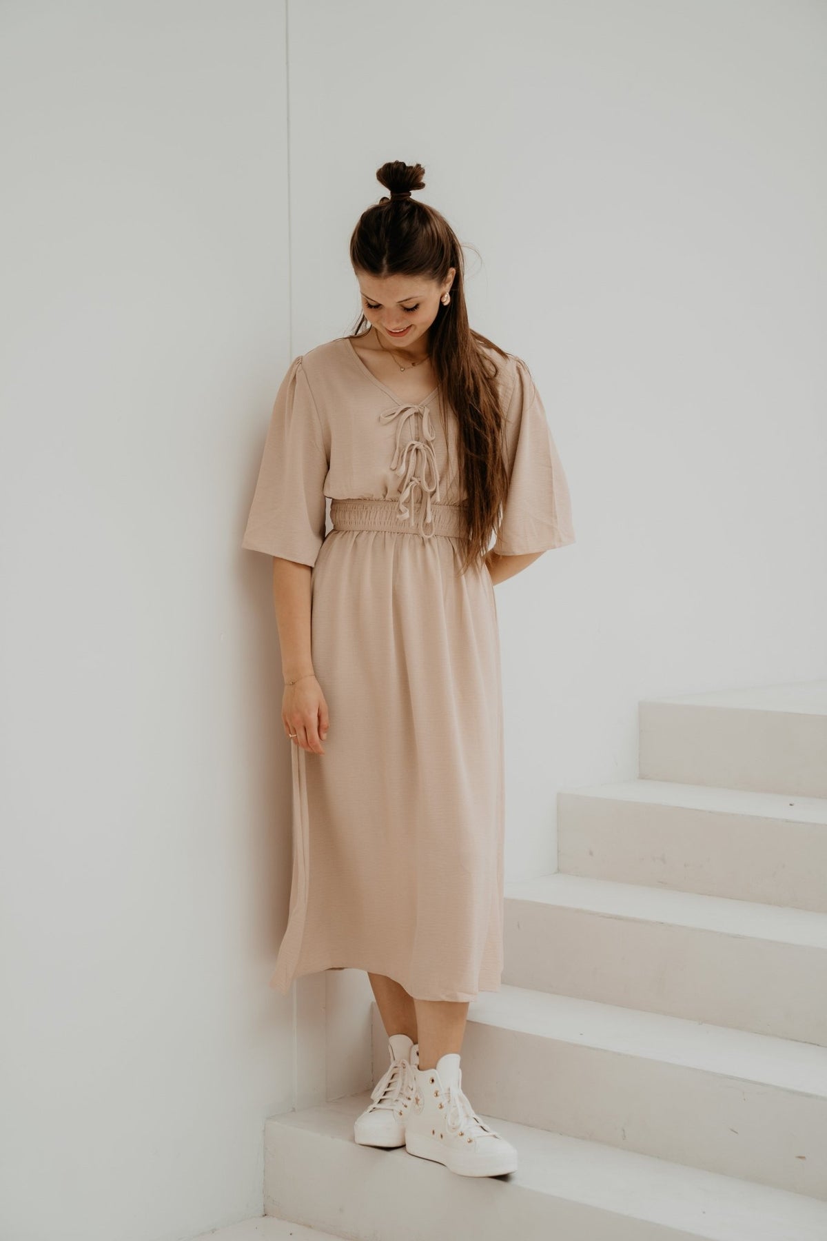 Warja Dress Beige - Bij Keesje - Bij Keesje - Jurk