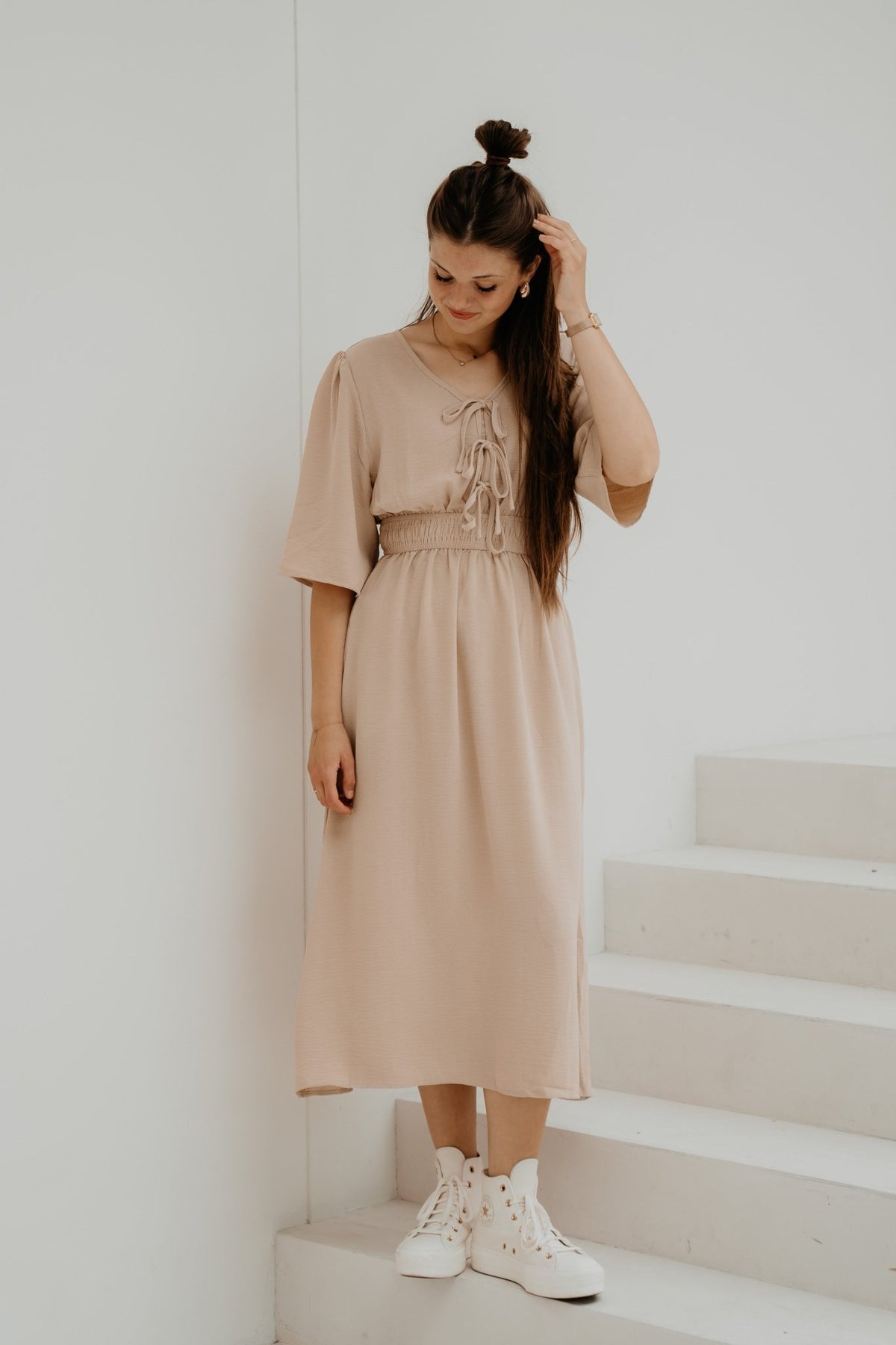 Warja Dress Beige - Bij Keesje - Bij Keesje - Jurk