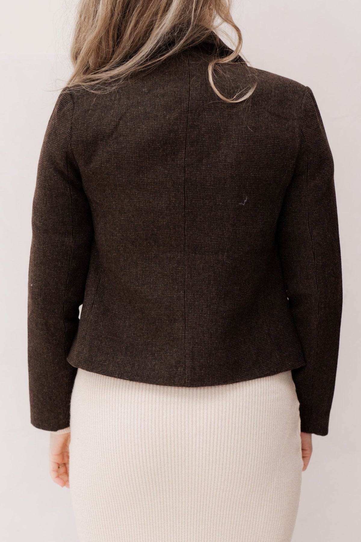 Wead mini check blazer brown melange - Bij Keesje - Neo Noir