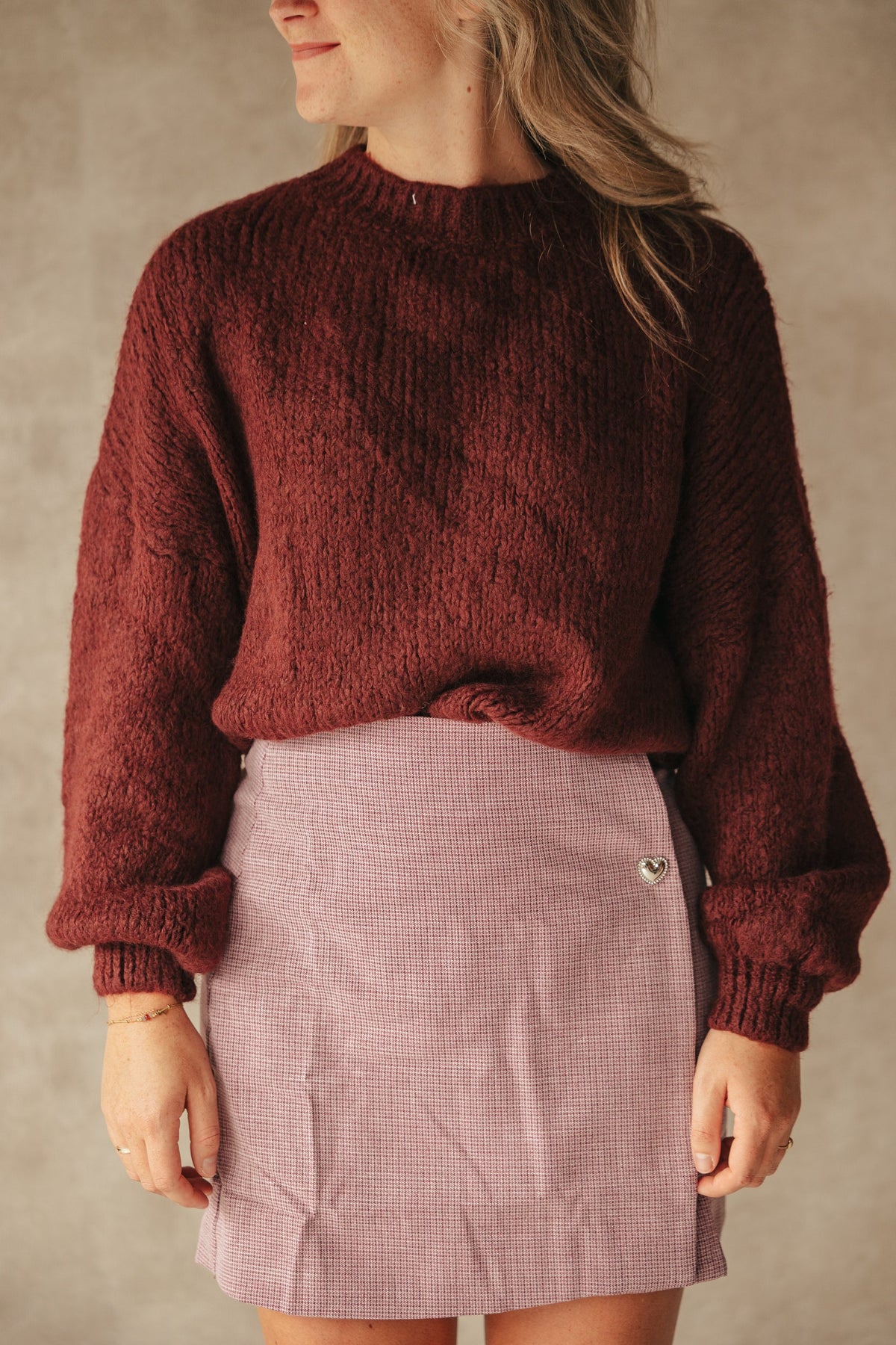 Wendy sweater bordeaux - Bij Keesje