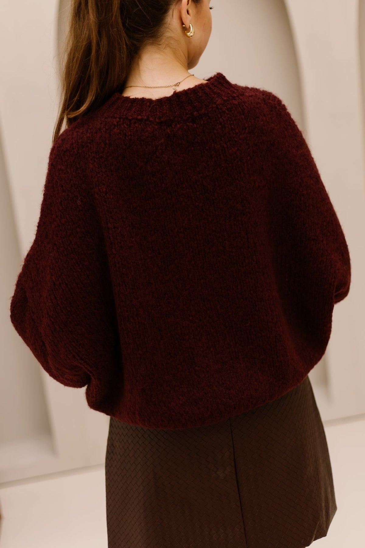 Wendy sweater burgundy - Bij Keesje - Bij Keesje - Trui