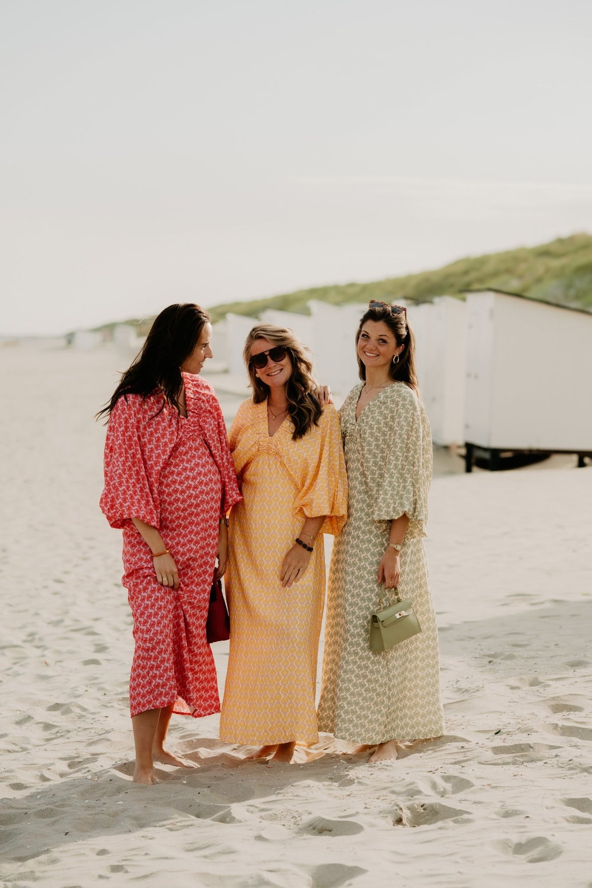 Whitney maxi Dress Green Beige - Bij Keesje - Bij Keesje - Jurk