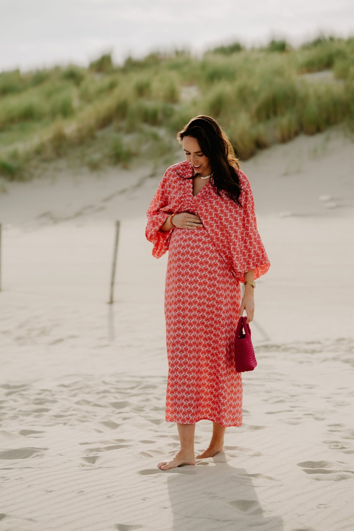 Whitney maxi Dress Red Pink - Bij Keesje - Bij Keesje - Jurk