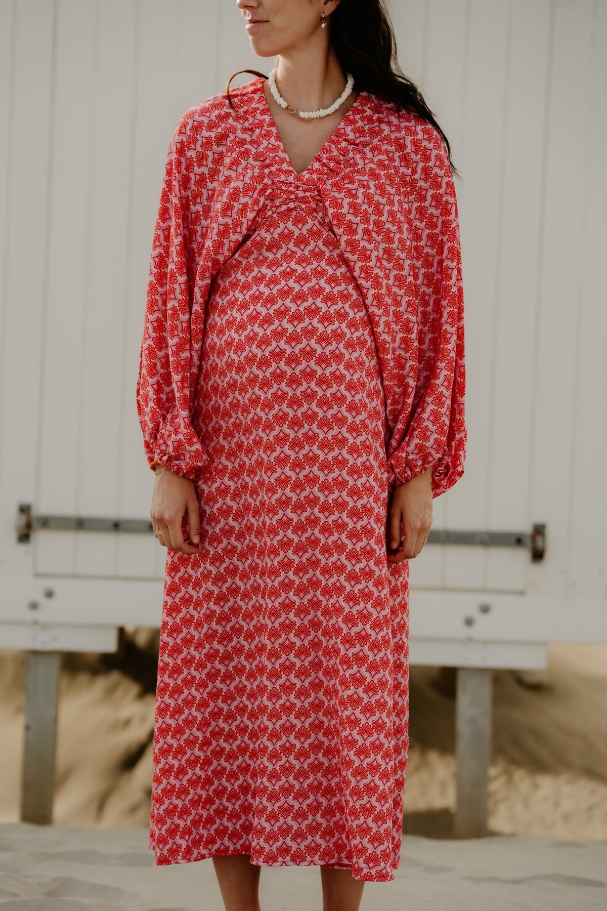 Whitney maxi Dress Red Pink - Bij Keesje - Bij Keesje - Jurk