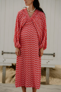 Whitney maxi Dress Red Pink - Bij Keesje - Bij Keesje - Jurk
