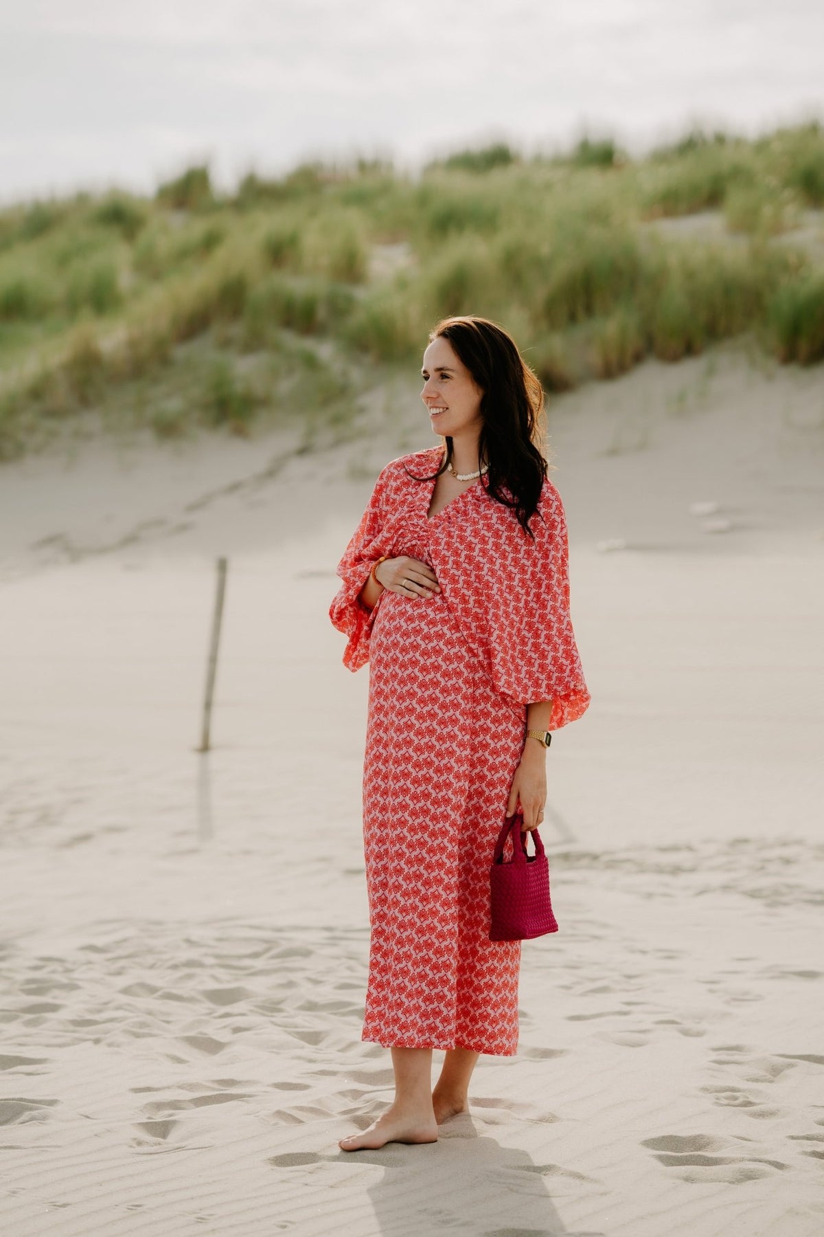 Whitney maxi Dress Red Pink - Bij Keesje - Bij Keesje - Jurk