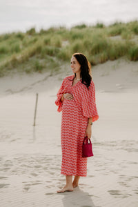 Whitney maxi Dress Red Pink - Bij Keesje - Bij Keesje - Jurk