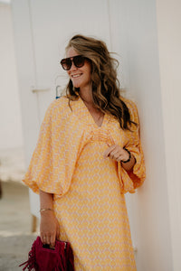 Whitney maxi Dress Yellow Pink - Bij Keesje - Bij Keesje - Jurk