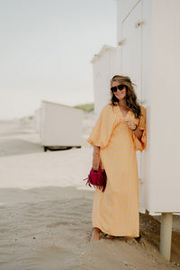 Whitney maxi Dress Yellow Pink - Bij Keesje - Bij Keesje - Jurk