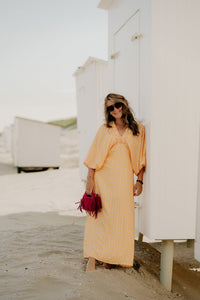 Whitney maxi Dress Yellow Pink - Bij Keesje - Bij Keesje - Jurk