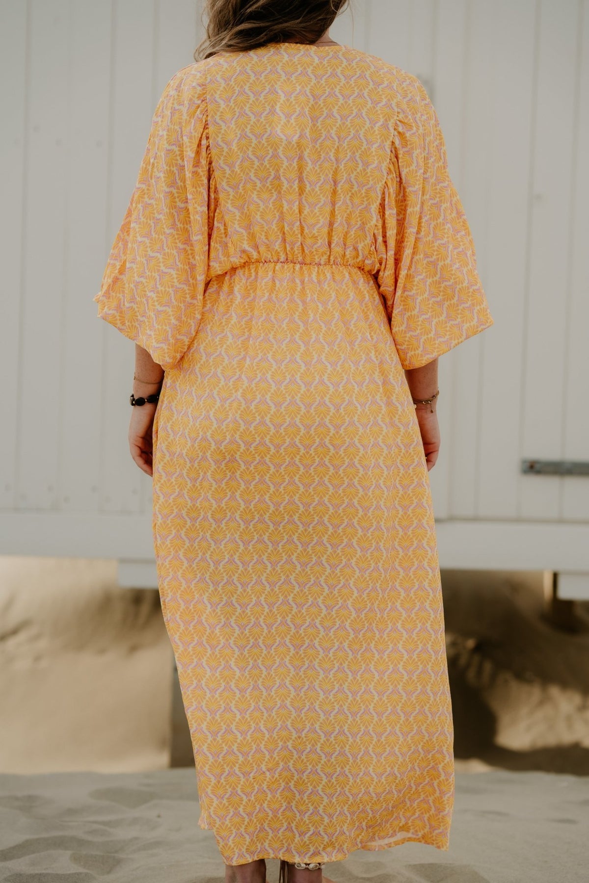 Whitney maxi Dress Yellow Pink - Bij Keesje - Bij Keesje - Jurk