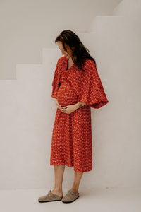 Whitney Midi Dress Red Pink - Bij Keesje - Bij Keesje - Jurk
