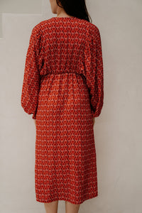 Whitney Midi Dress Red Pink - Bij Keesje - Bij Keesje - Jurk