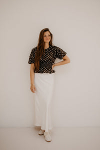 Wieke blouse stip bruin - Bij Keesje - Bij Keesje - Blouse