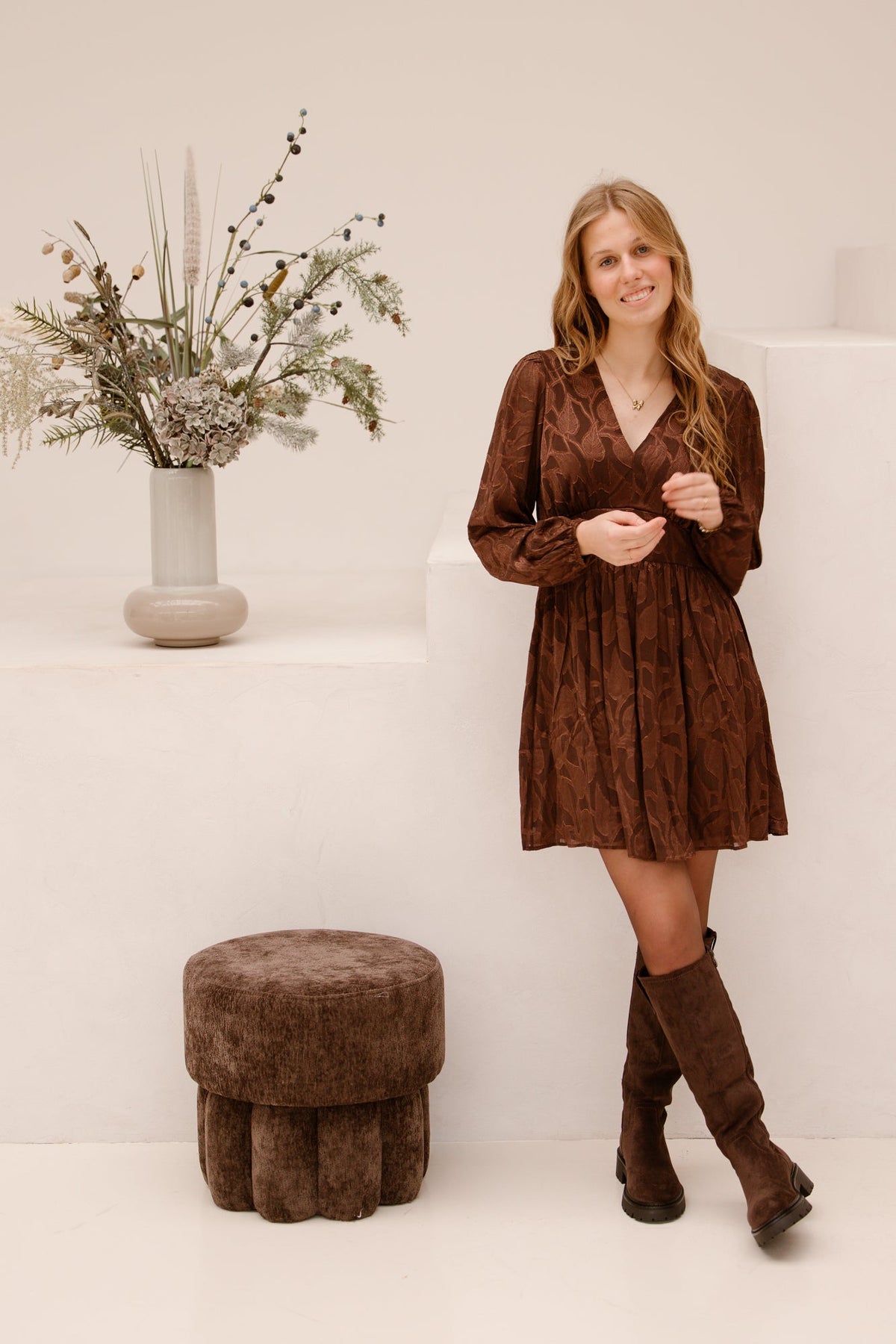 Wieke dress brown - Bij Keesje - Bij Keesje