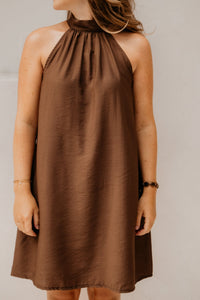 Wieke halter dress brown - Bij Keesje - Bij Keesje - jurk