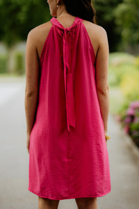 Wieke halter dress fuchsia - Bij Keesje - Bij Keesje - jurk