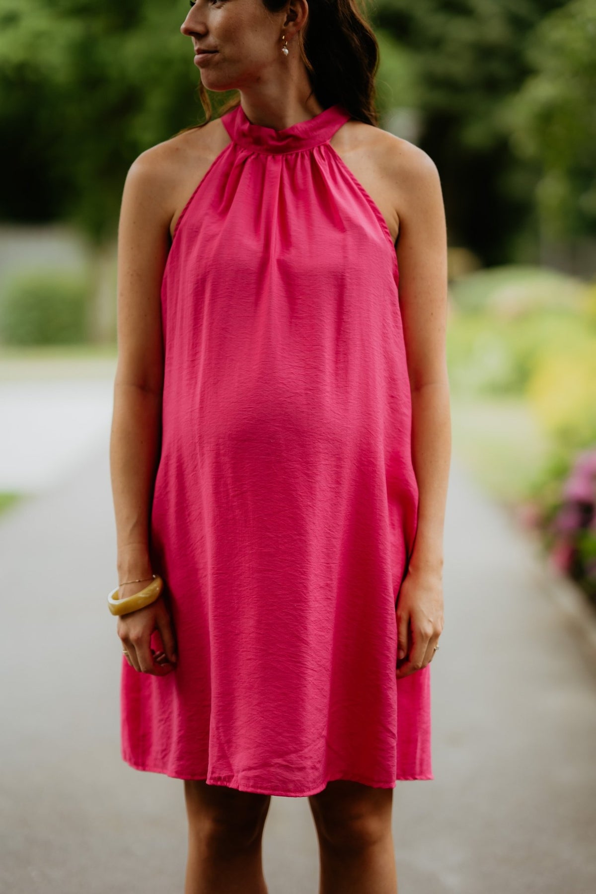 Wieke halter dress fuchsia - Bij Keesje - Bij Keesje - jurk