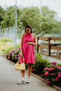 Wieke halter dress fuchsia - Bij Keesje - Bij Keesje - jurk