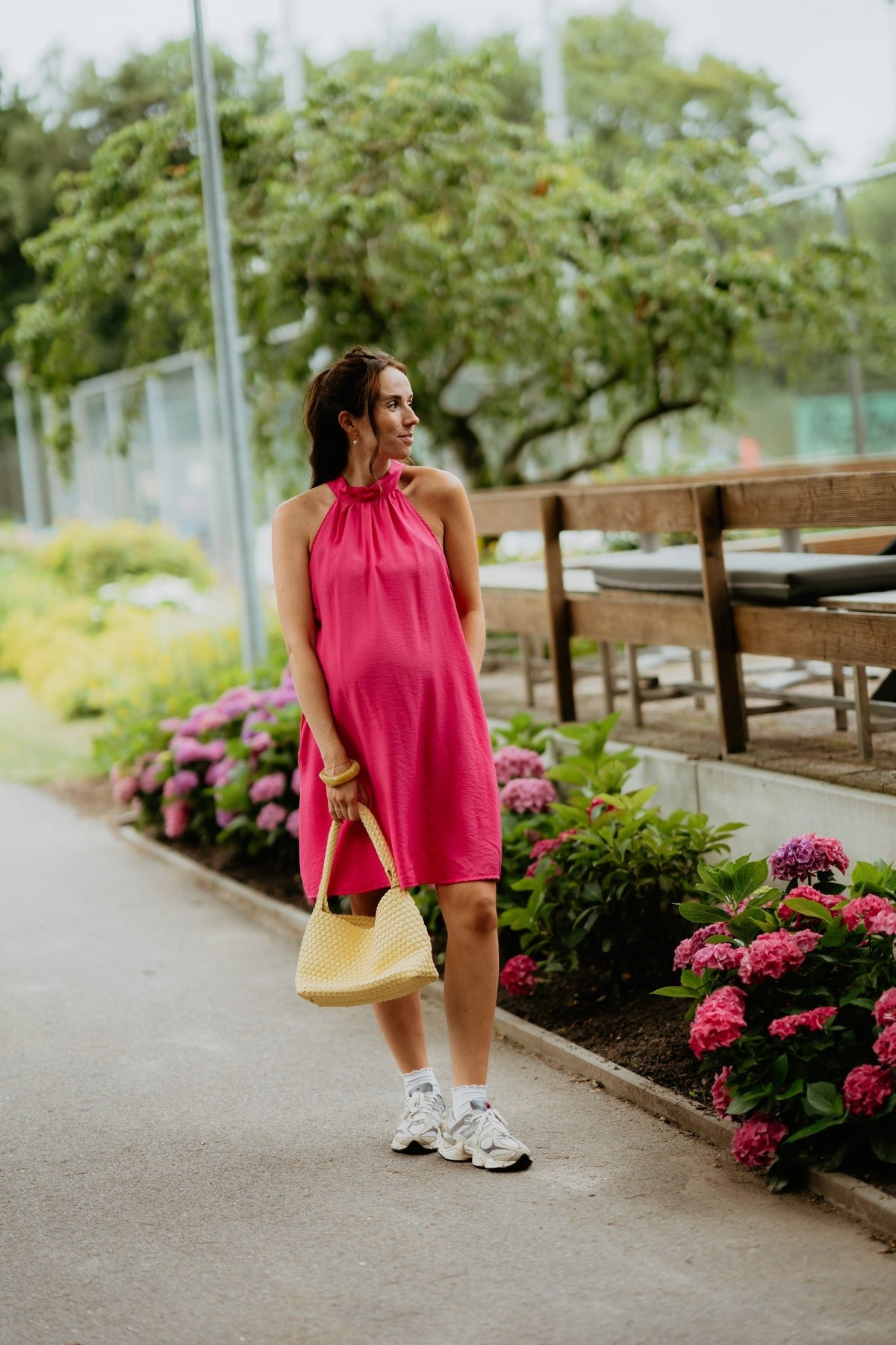 Wieke halter dress fuchsia - Bij Keesje - Bij Keesje - jurk