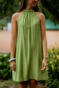 Wieke halter dress lime - Bij Keesje - Bij Keesje - jurk